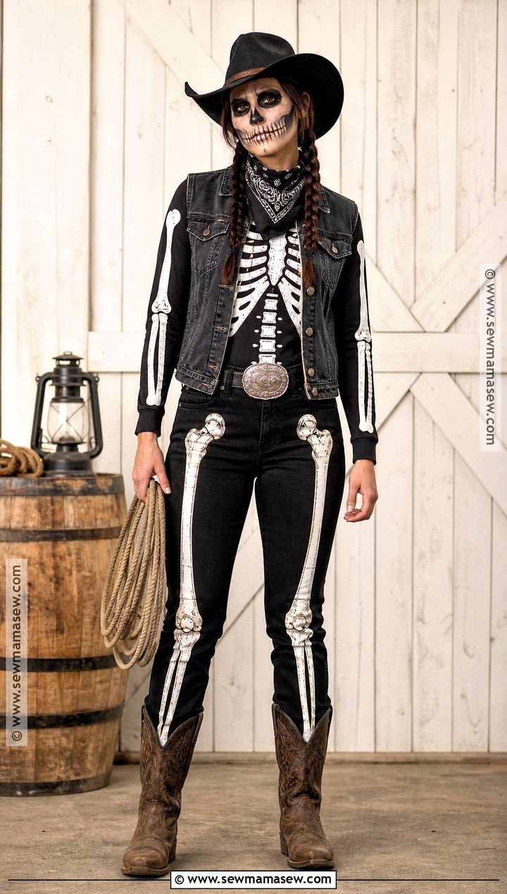 Western Skeleton Cowboy Costume - 40 skeleton costume ideas