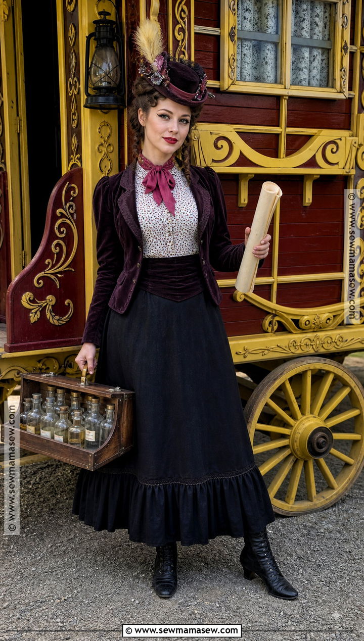 Western Snake Oil Saleswoman Costume With Sample Case - 30 wild west costume ideas for women