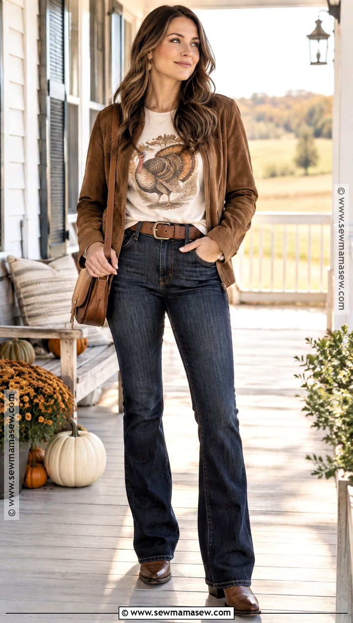 Western Thanksgiving T Shirt With Bootcut Jeans - 20 Thanksgiving Tshirt Ideas