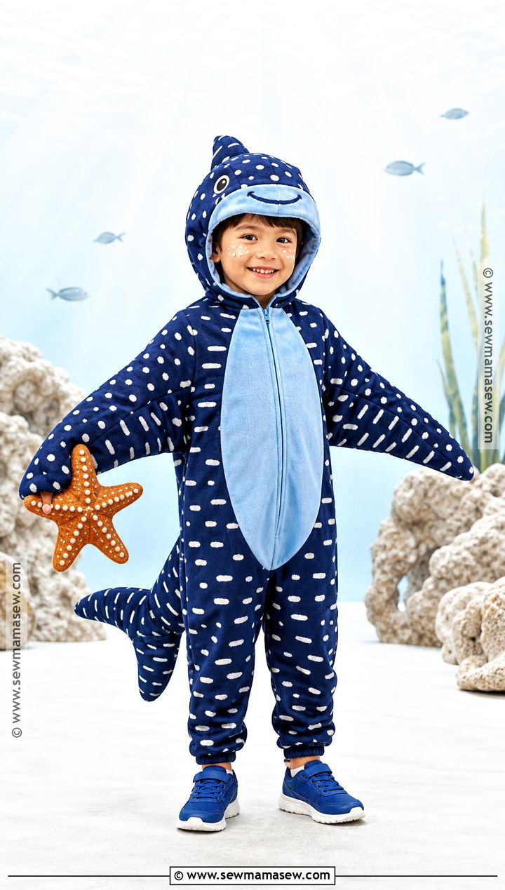 Whale Shark Fish Costume With White Spots - 30 fish costume ideas for kids