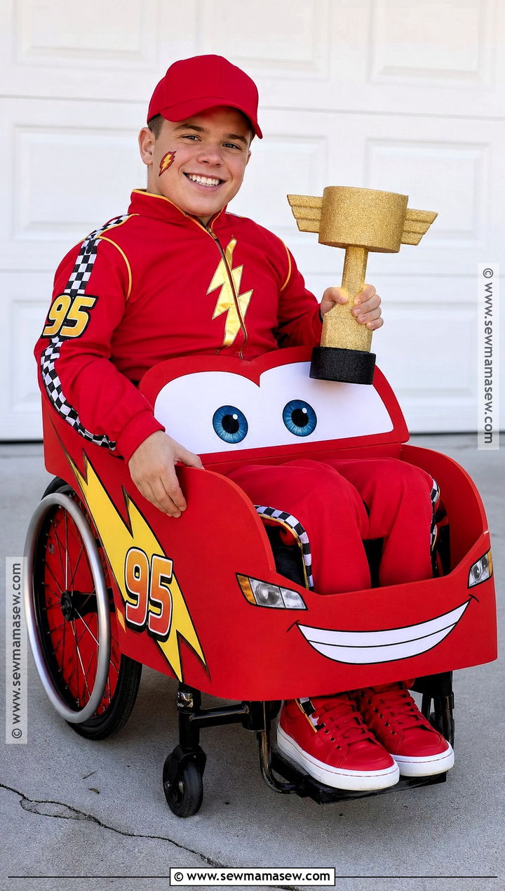 Wheelchair Lightning McQueen Costume - 45 lightning mcqueen costume ideas