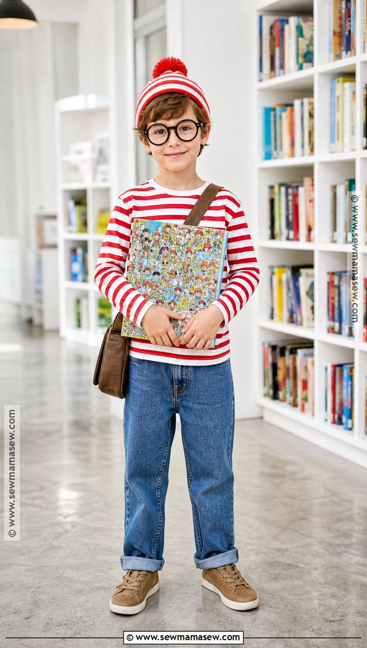 Wheres Waldo Costume With Striped Shirt - 30 boys book character costumes