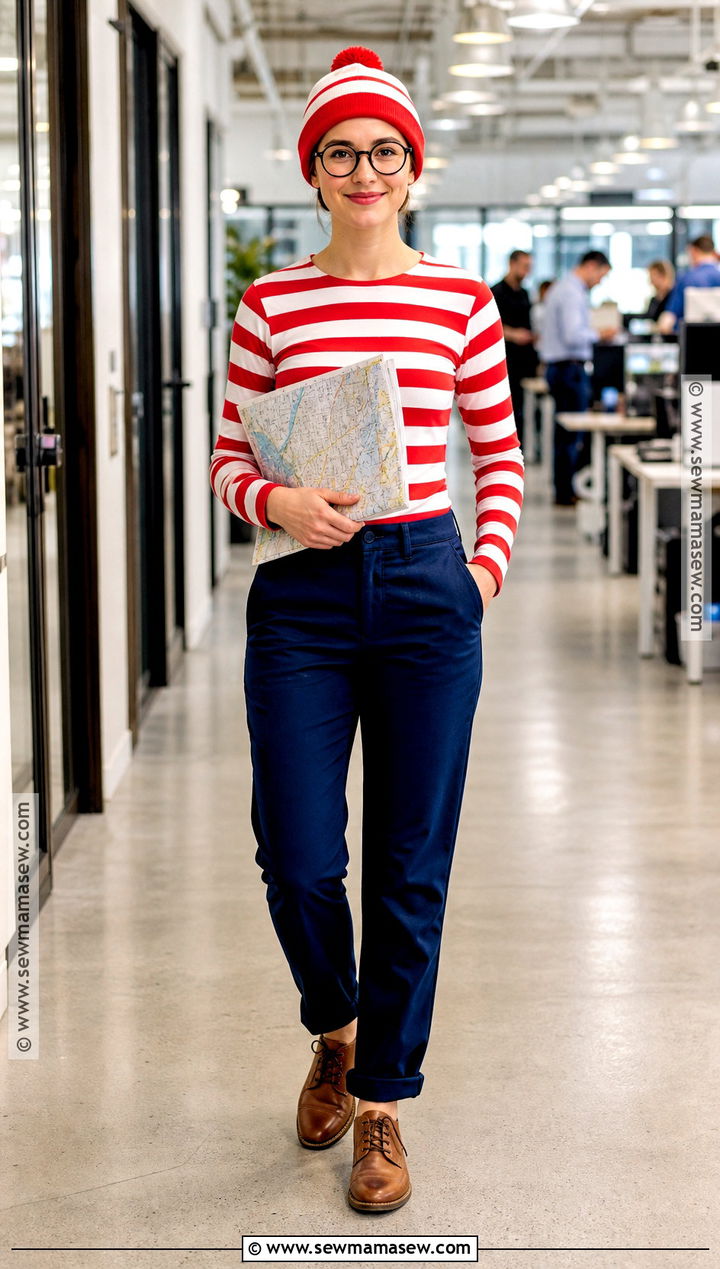 Wheres Waldo Costume With Striped Shirt - 35 easy halloween costumes for work