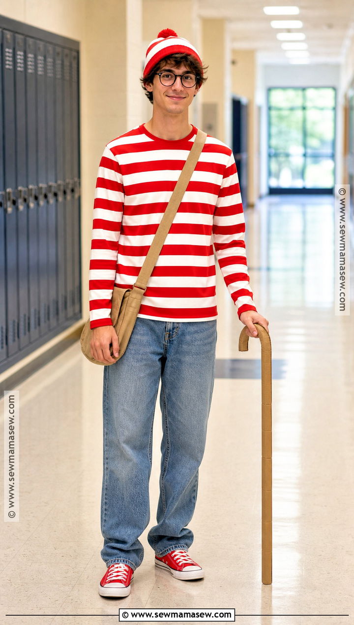Wheres Waldo Costume With Striped Shirt - 35 school costume ideas