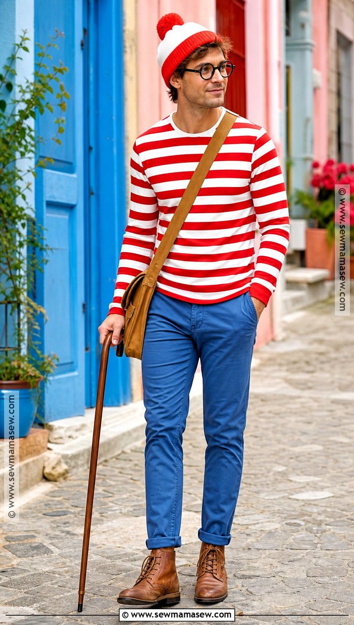 Wheres Waldo Costume With Striped Shirt - 45 Halloween Costumes for Men