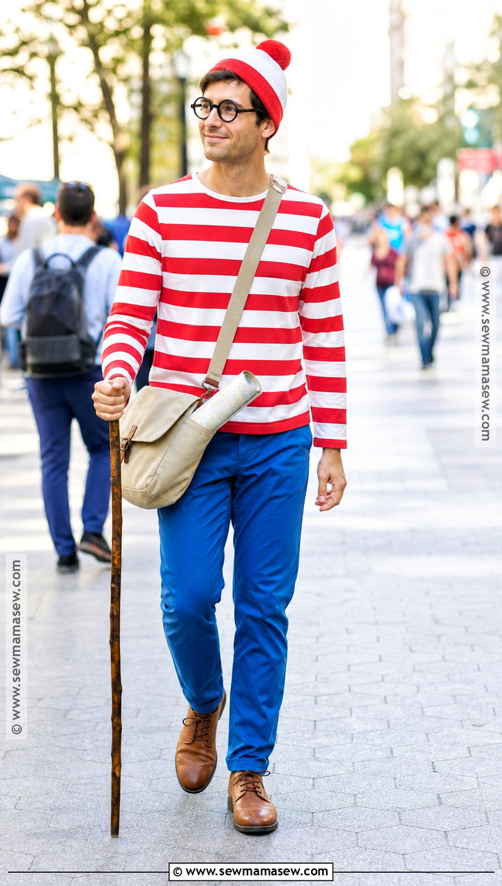Wheres Waldo Costume With Striped Shirt - 45 mens halloween costumes