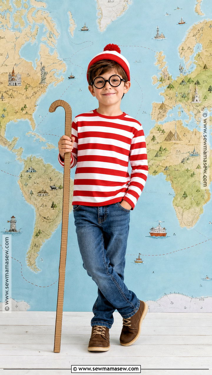 Wheres Waldo Costume With Striped Shirt - 30 easy book character costumes for kids