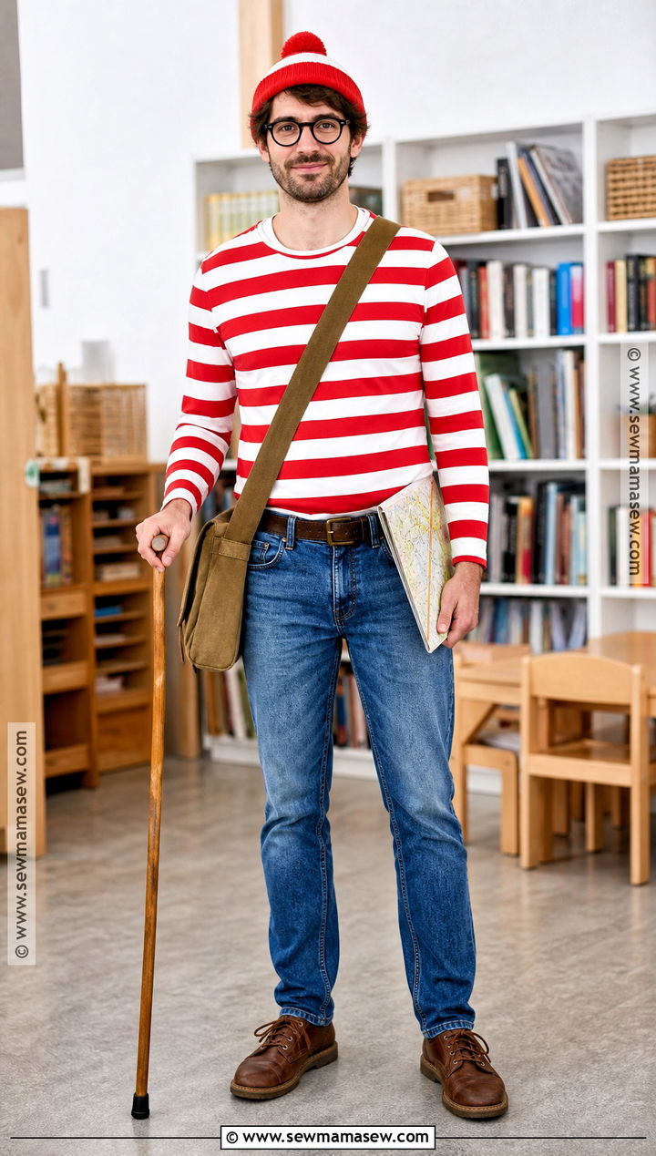 Wheres Waldo Costume With Striped Shirt - 30 storybook character costumes for teachers