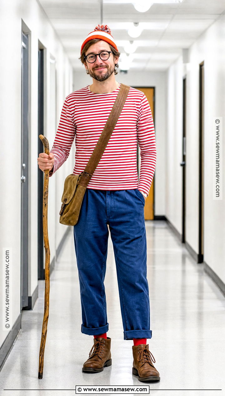 Wheres Waldo Costume With Striped Shirt - 30 teacher book character costumes