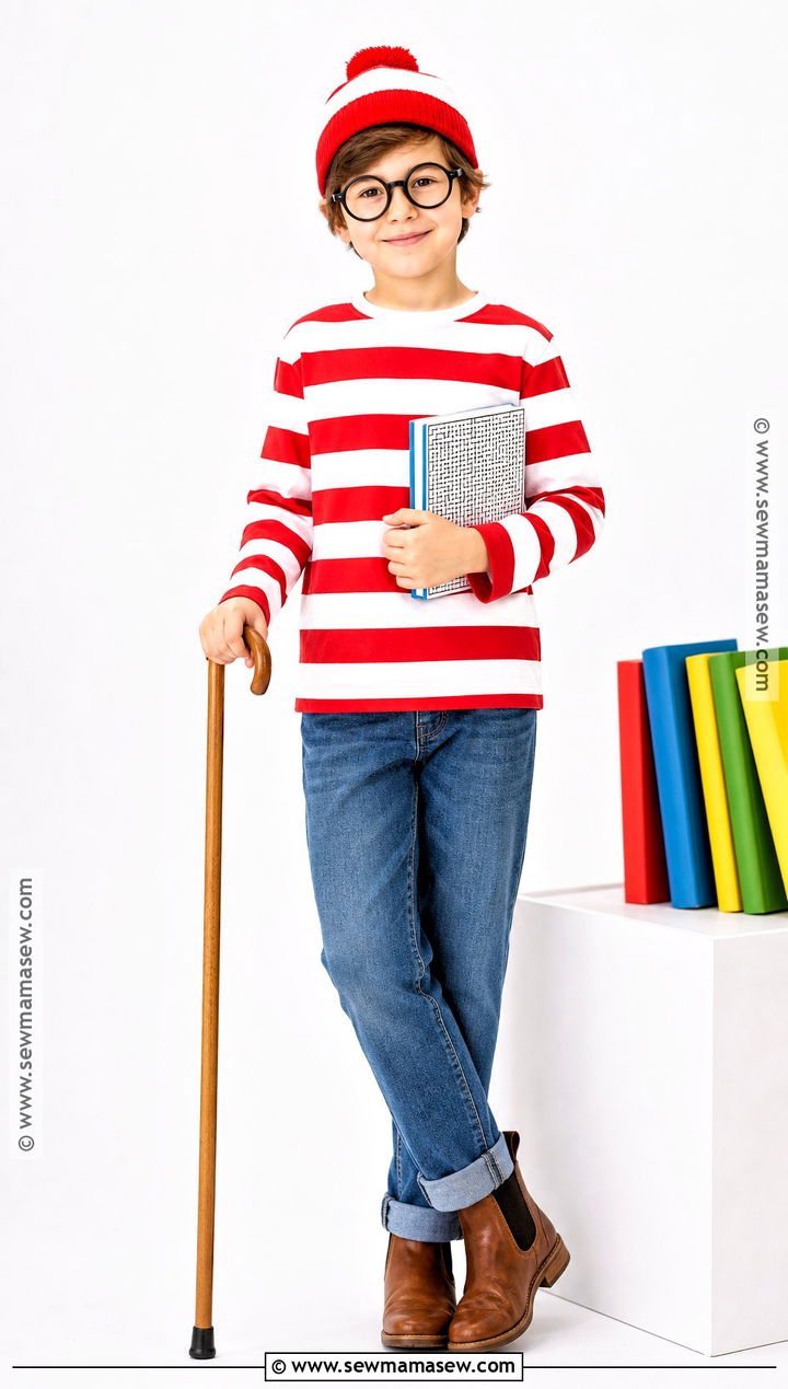 Wheres Wally Costume With Striped Shirt - 45 world book day costumes