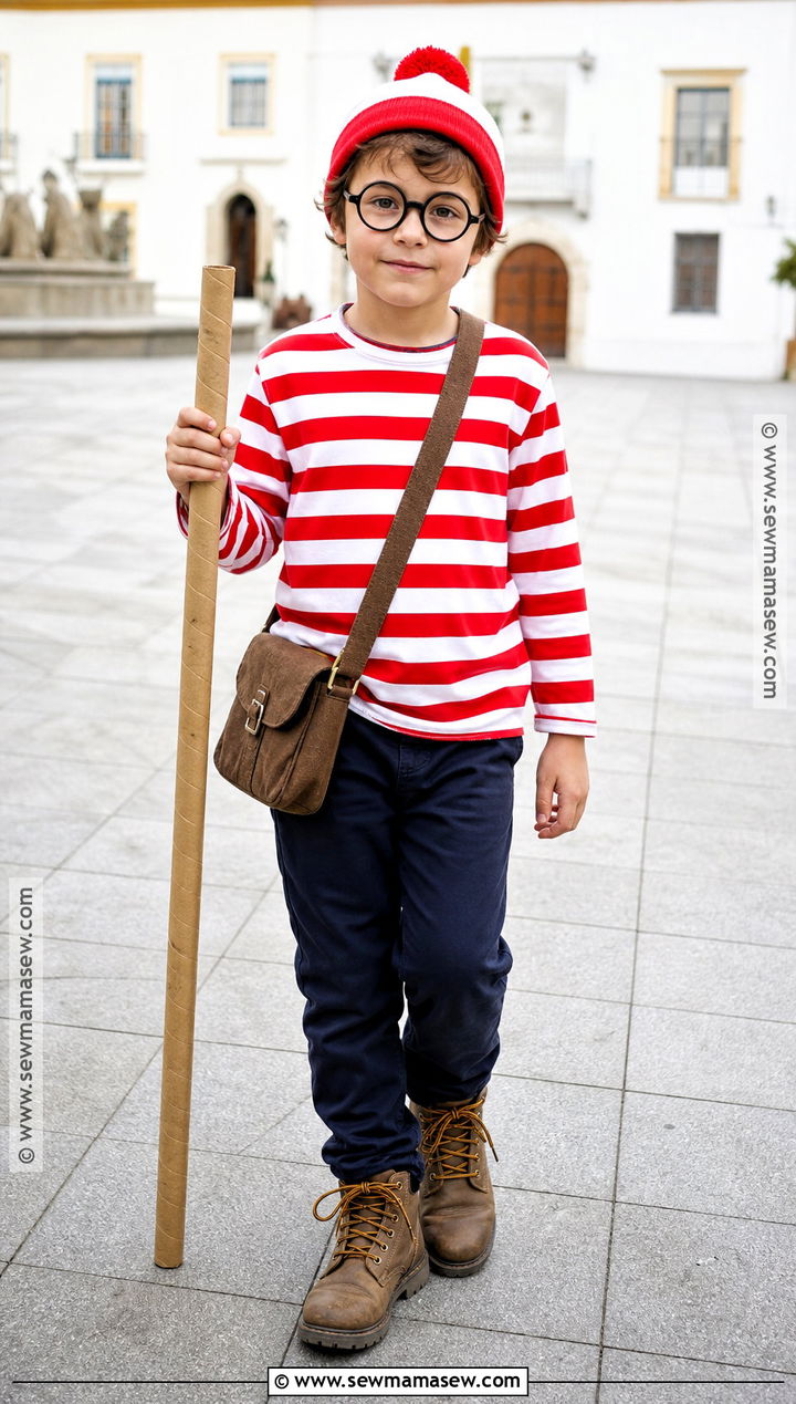 Wheres Wally Costume With Striped Top - 30 world book day costumes for boys