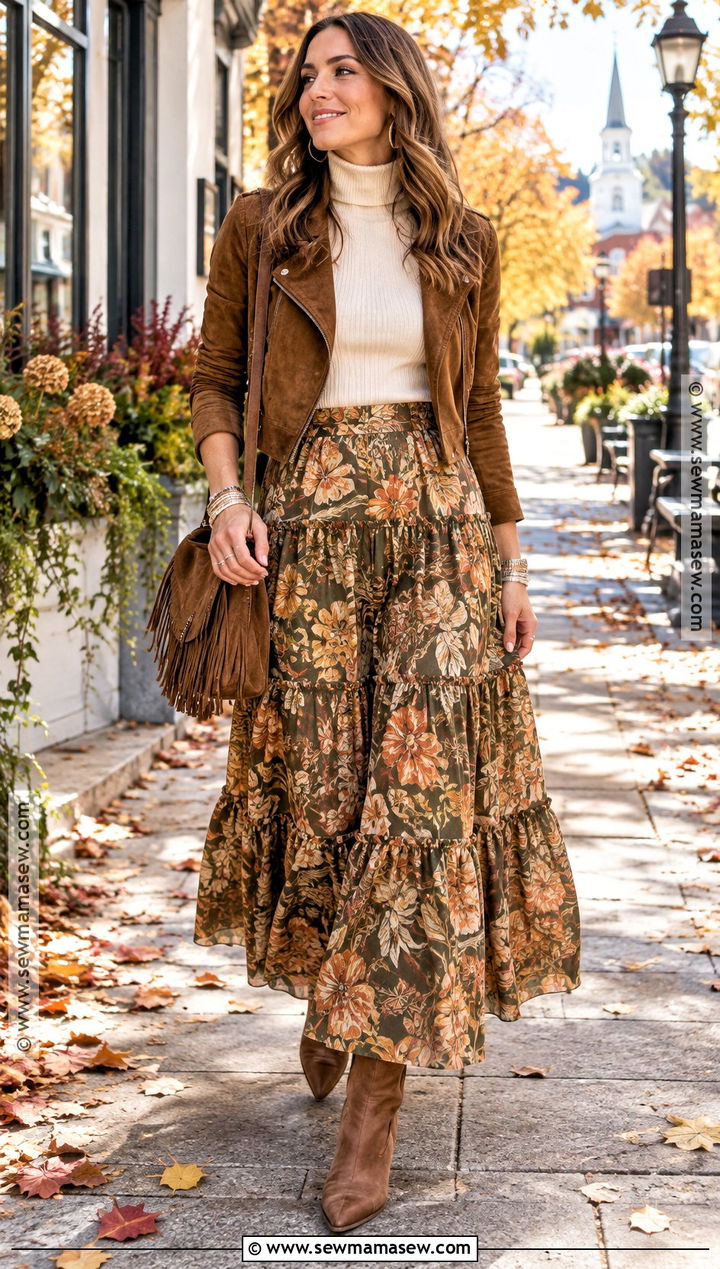 Whimsical Fall Maxi Skirt Outfit - 20 Fall Outfits Whimsical
