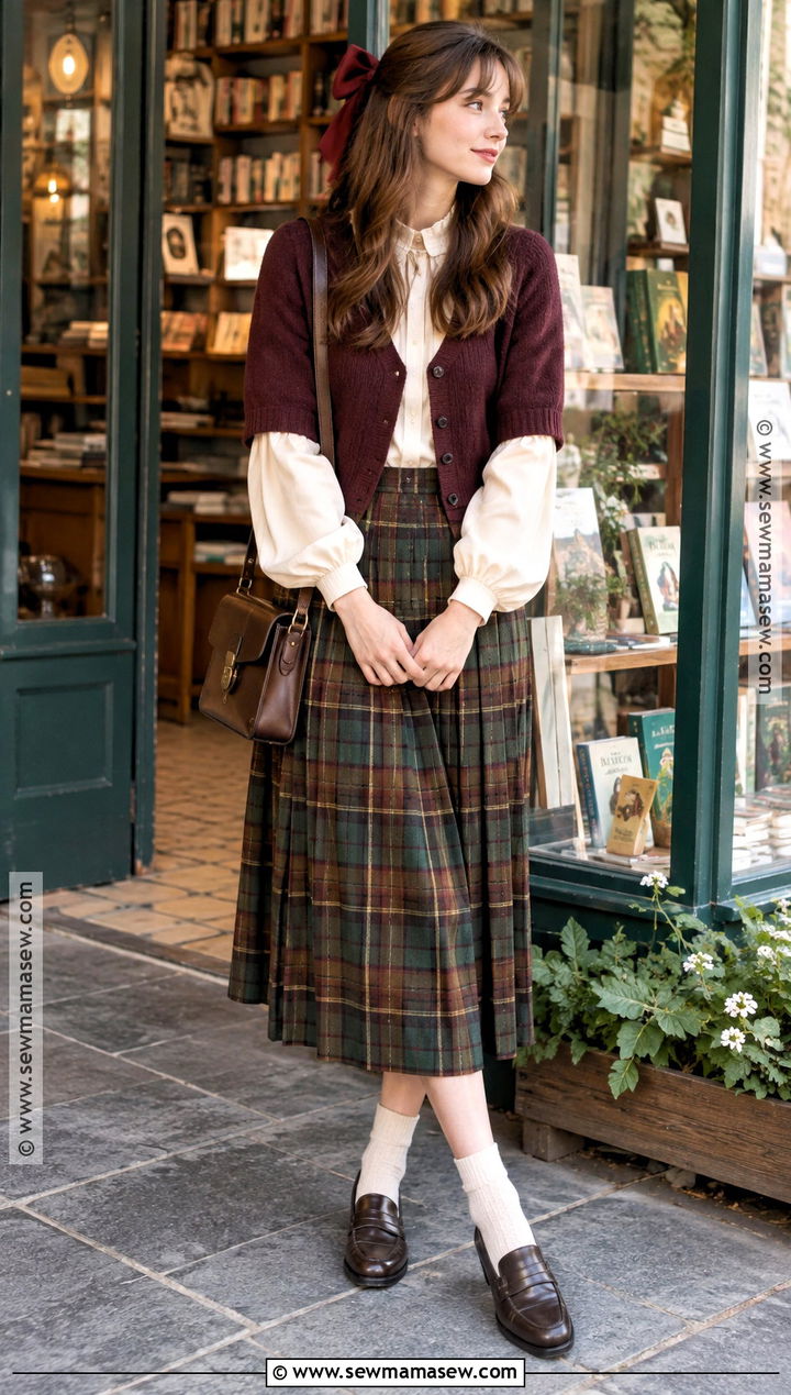 Whimsical Fall Plaid Skirt Outfit - 20 Fall Outfits Whimsical