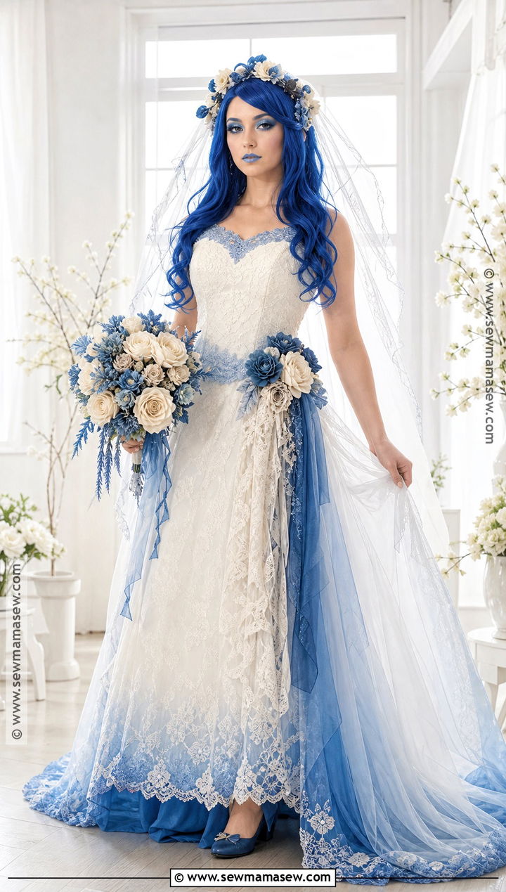 White And Blue Emily Corpse Bride Dress - 30 Emily Corpse Bride Dress Ideas