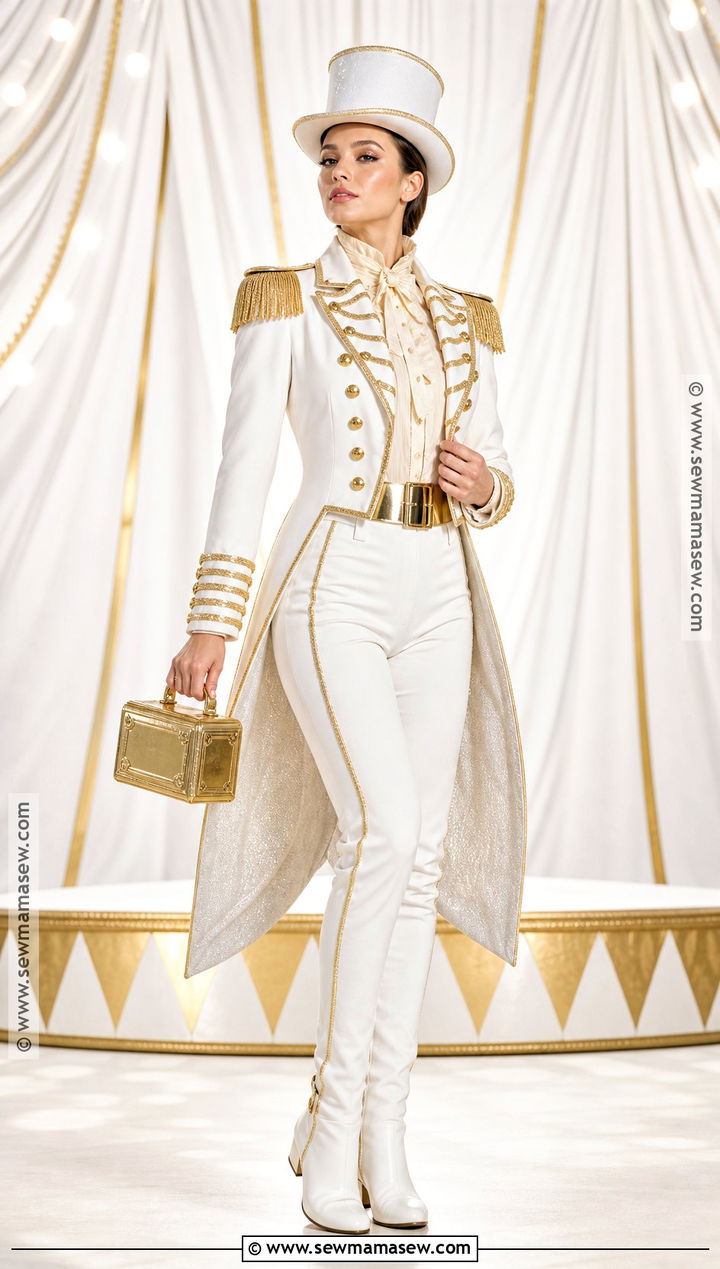 White And Gold Circus Ringmaster Costume - 30 circus ringmaster costume ideas