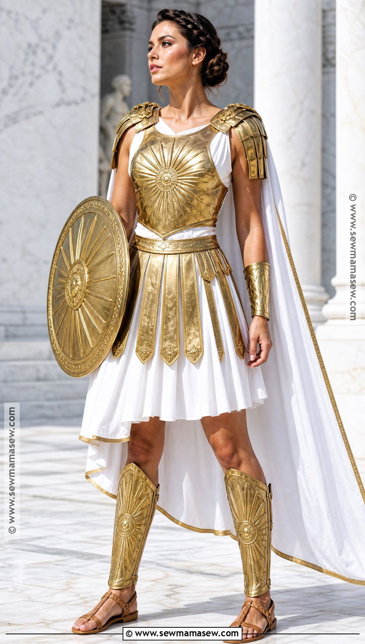 White And Gold Gladiator Costume - 30 Gladiator Costume Ideas for Women