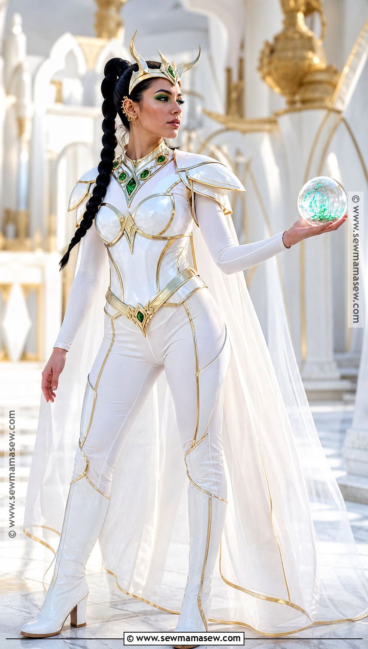 White And Gold Lady Loki Cosplay With Emerald Details - 30 lady loki cosplay ideas