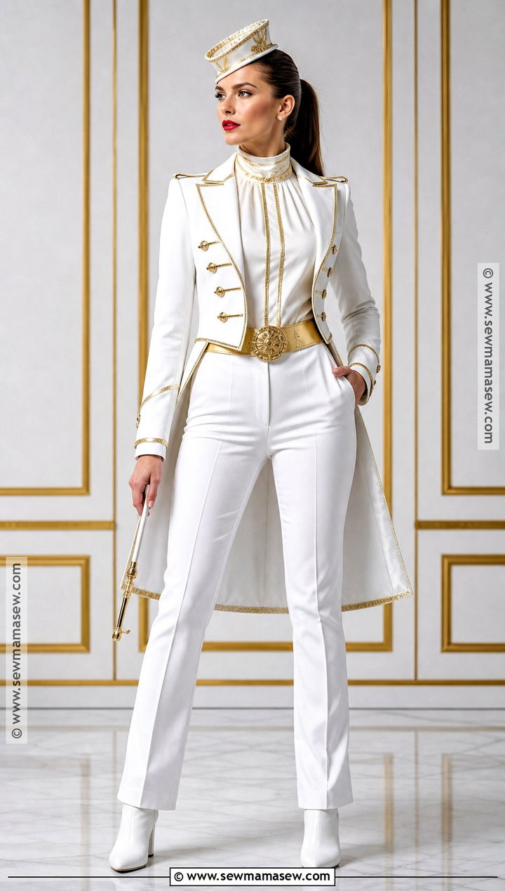 White And Gold Ringmaster Costume - 30 Ring Master Costume Ideas for Women