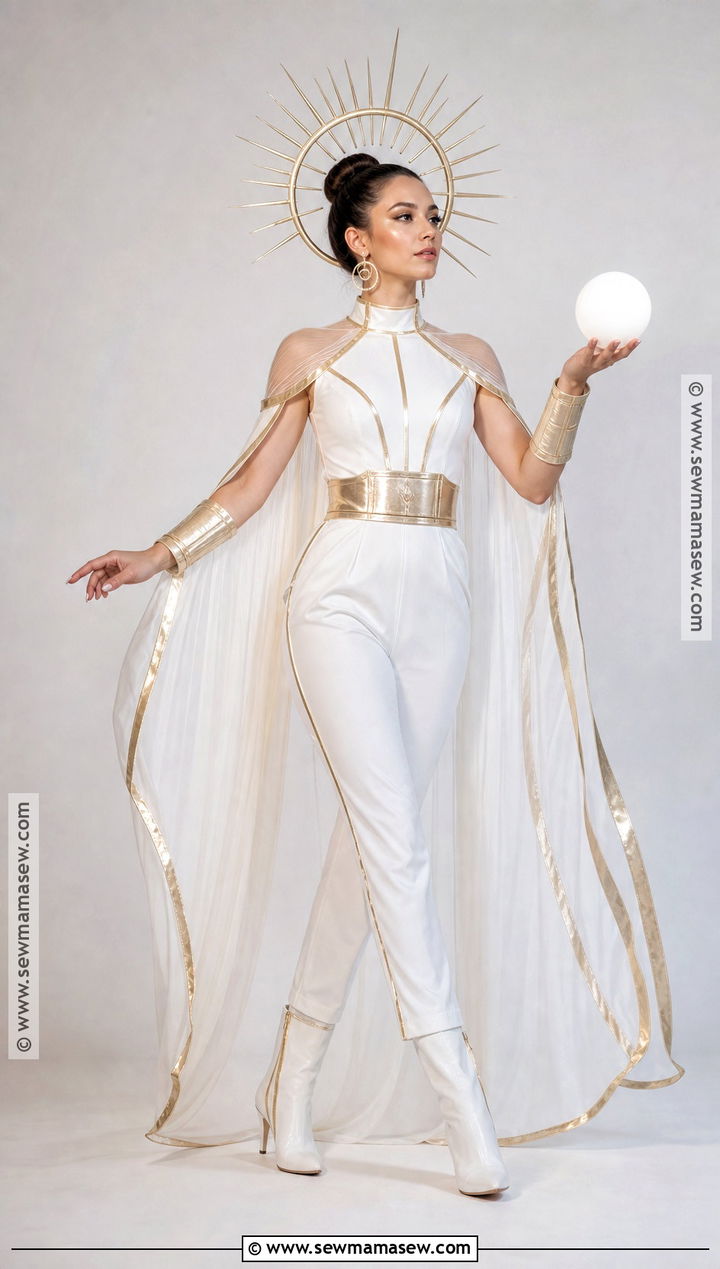 White And Gold Solar Halo Costume - 30 Sun Costume Ideas for Women