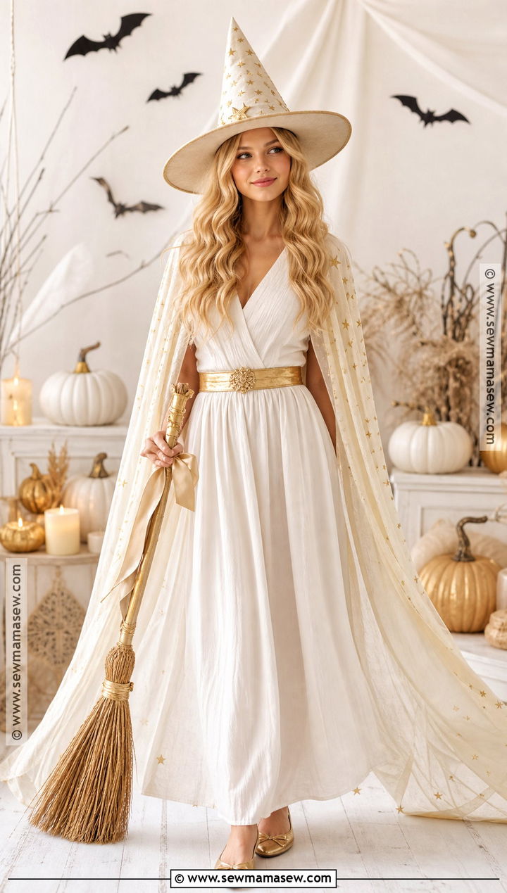 White And Gold Witch Costume - 35 halloween costumes women blonde