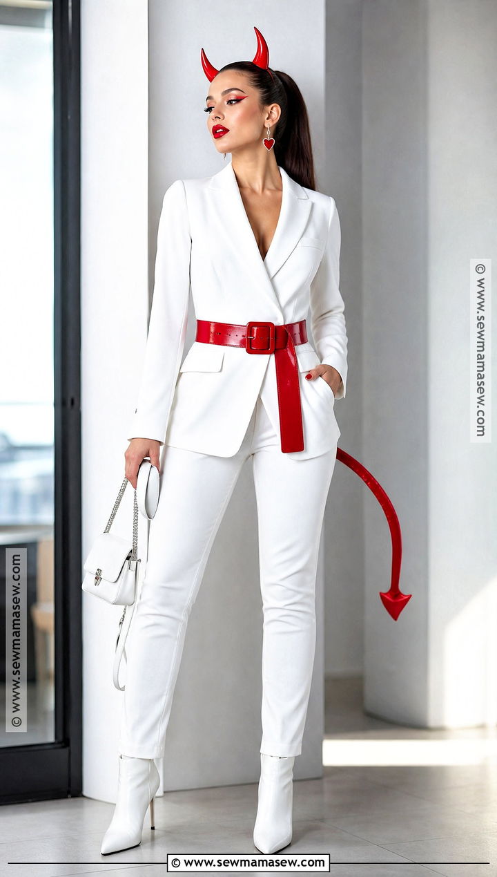 White And Red Devil Costume - 40 devil costume ideas for women