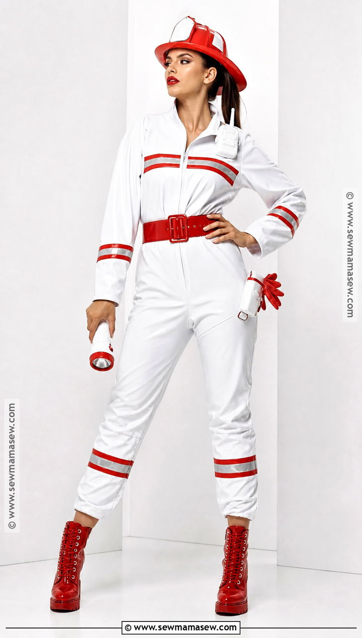 White And Red Firefighter Costume - 35 firefighter costume ideas for women