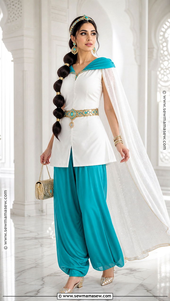 White And Teal Princess Jasmine Costume - 45 princess jasmine costume ideas