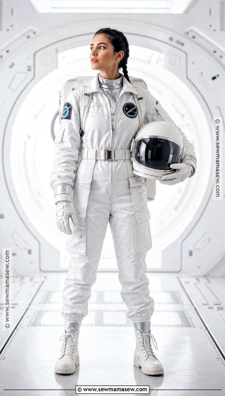 White Astronaut Costume With Utility Boots - 30 white costume ideas for women