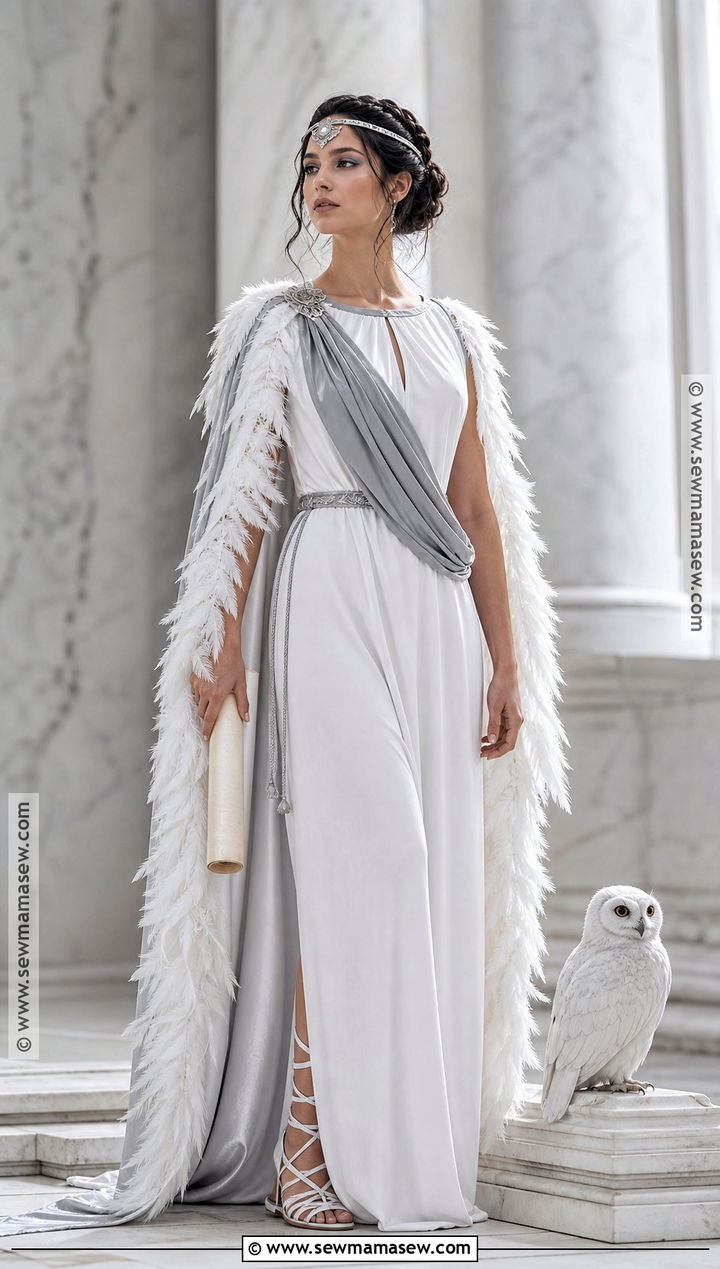 White Athena Owl Costume - 40 greek goddess halloween costume ideas