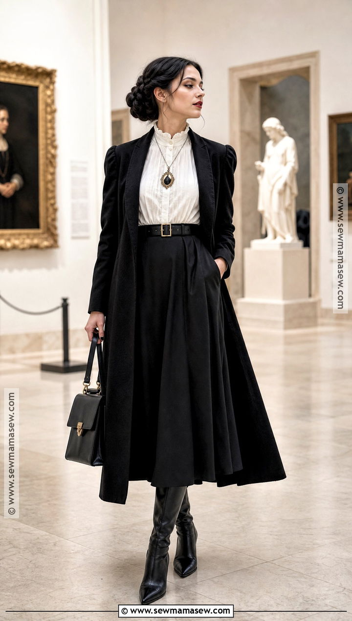 White Blouse And Black Skirt Witch Outfit - 30 Modern Witch Outfit Aesthetic Ideas