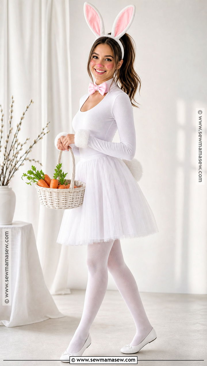 White Bunny Costume With Tulle Skirt - 35 Animal Costumes for Women