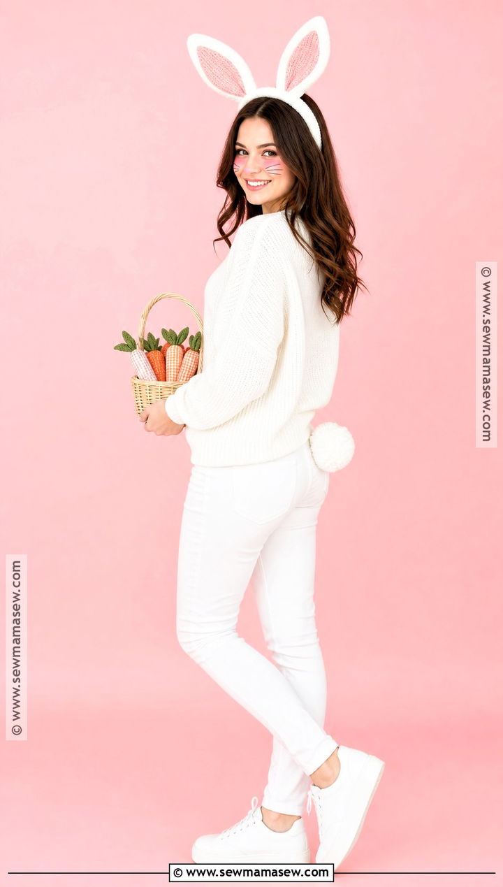 White Bunny Costume - 40 low effort halloween costume ideas