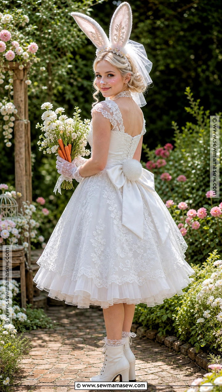 White Bunny Fairy Tale Bride Costume - 30 white bunny halloween costumes