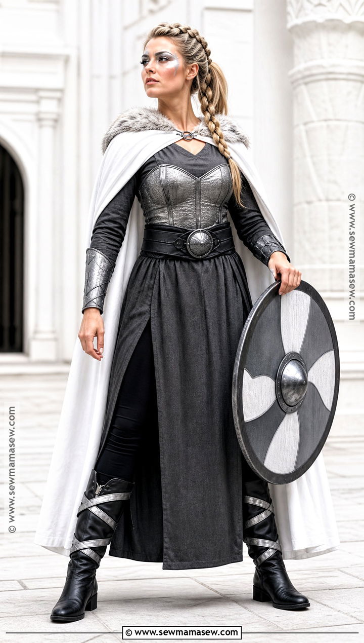 White Cape Viking Warrior Costume - 30 viking warrior woman costumes