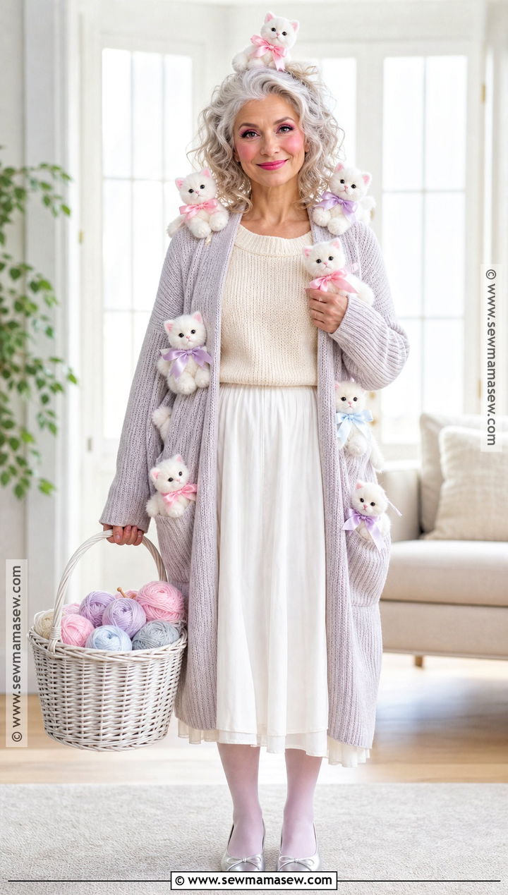 White Cat Crazy Cat Lady Costume - 35 crazy cat lady costume ideas