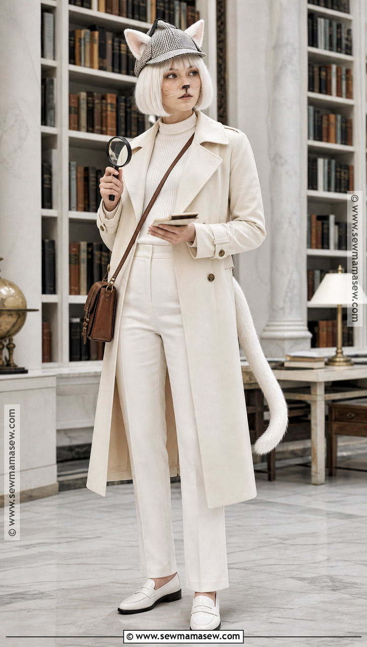 White Cat Detective Costume - 30 White Cat Costume Ideas