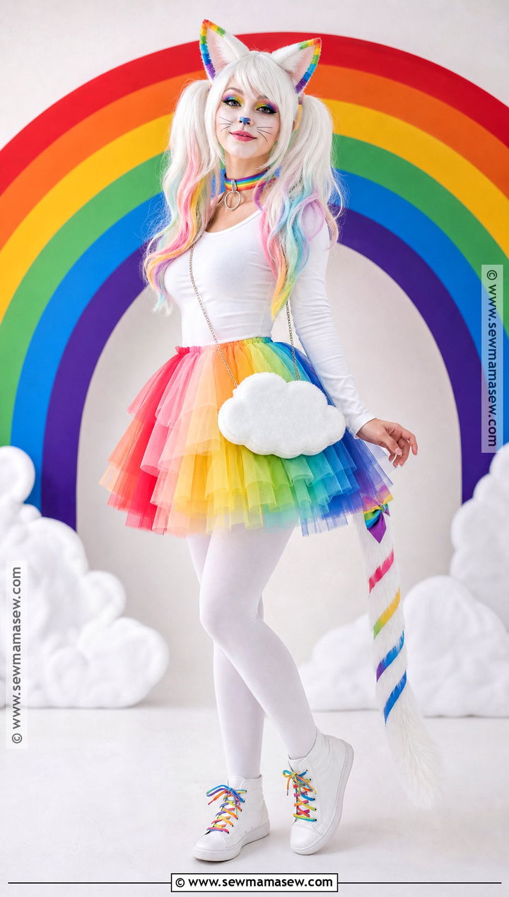 White Cat Rainbow Costume - 30 White Cat Costume Ideas