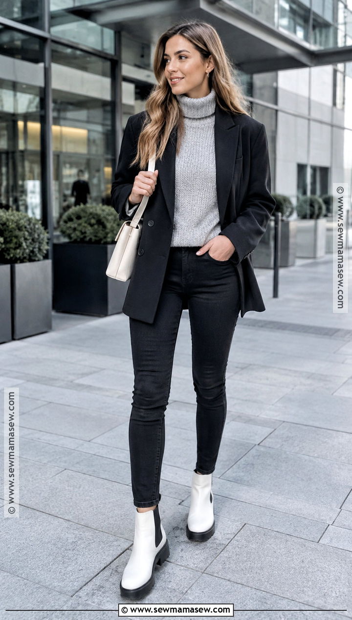 White Chelsea Boots With Black Skinny Jeans - 15 white chelsea boots outfit fall