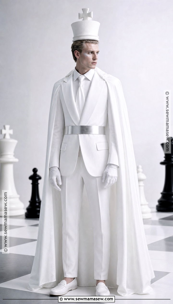 White Chess King Costume - 30 chess costume ideas