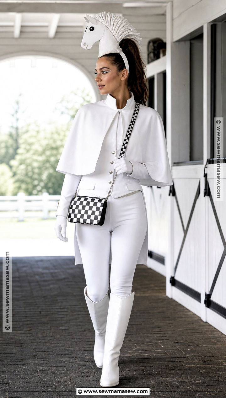White Chess Knight Costume - 30 chess costume ideas