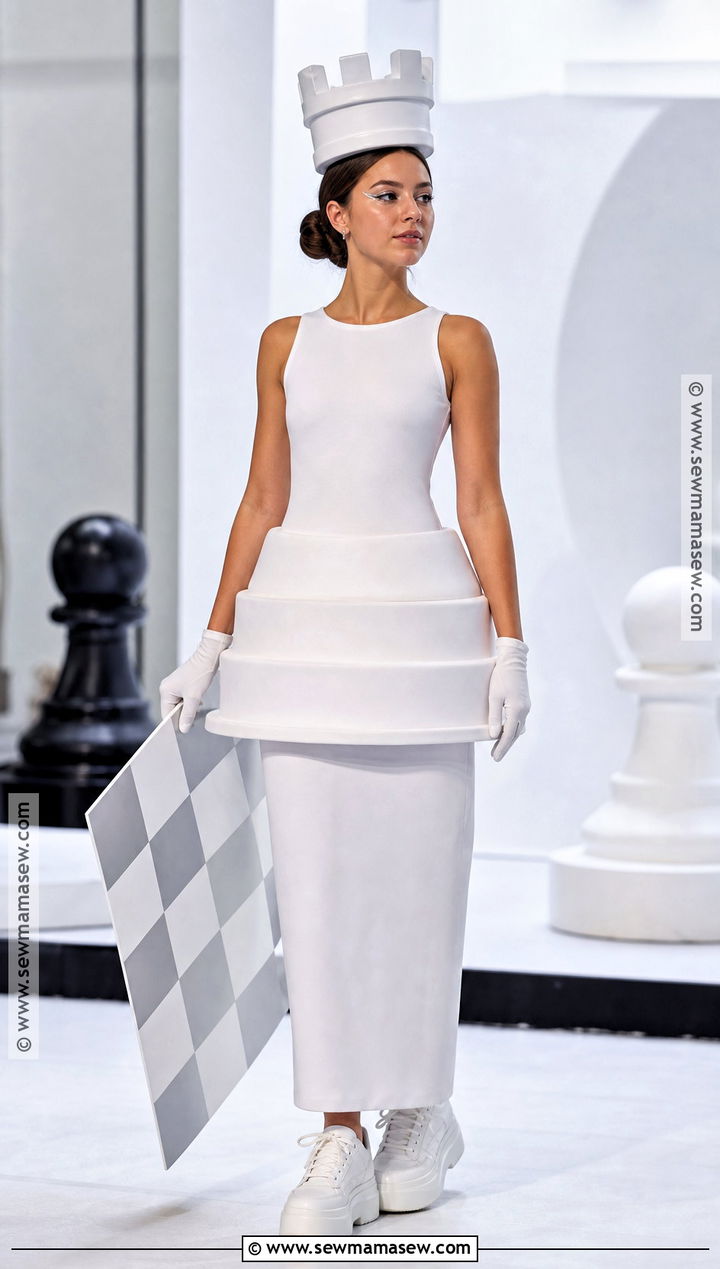 White Chess Rook Costume - 30 chess costume ideas