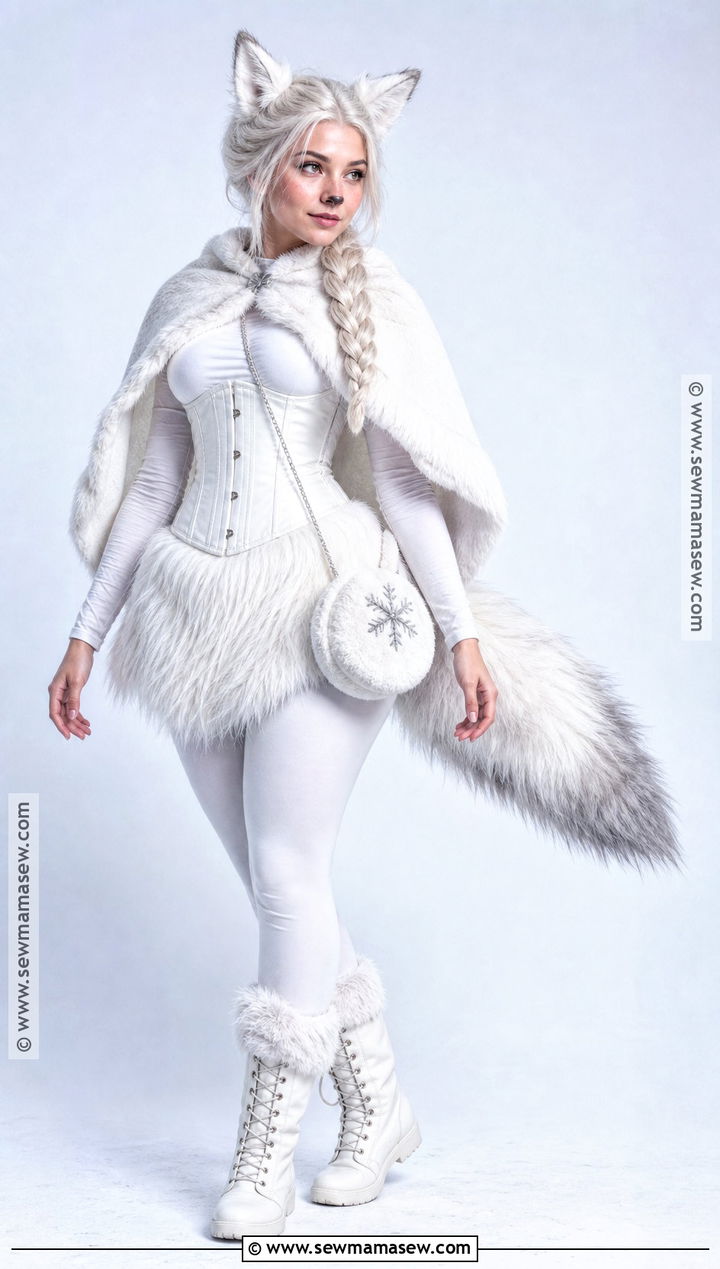 White Corset Arctic Fox Costume - 35 White Corset Halloween Costume Ideas