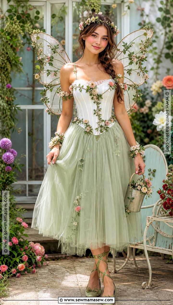 White Corset Garden Fairy Costume - 35 White Corset Halloween Costume Ideas