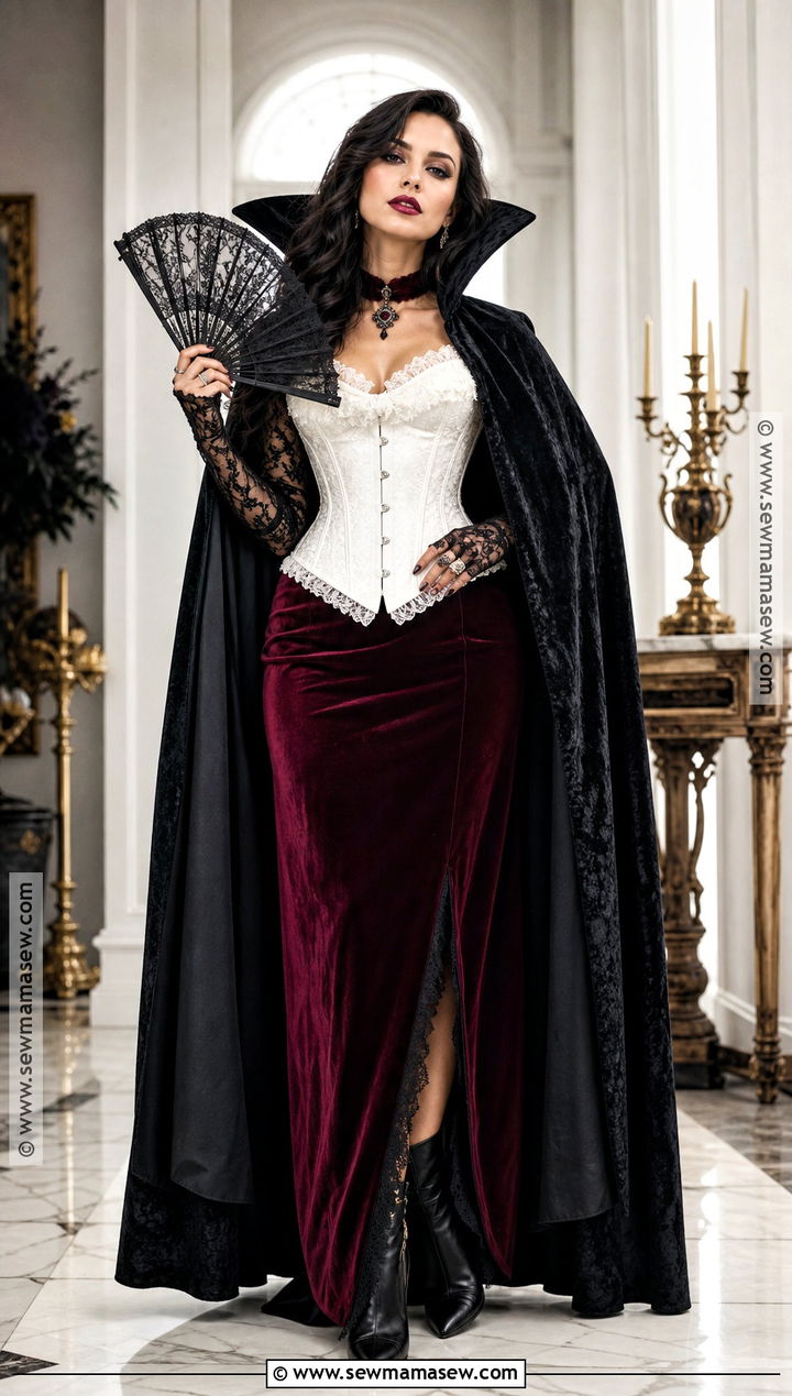 White Corset Glam Vampire Costume - 35 White Corset Halloween Costume Ideas