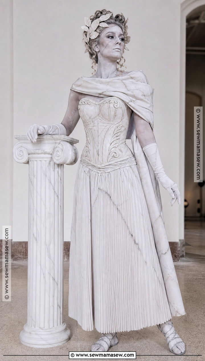 White Corset Marble Statue Costume - 35 White Corset Halloween Costume Ideas
