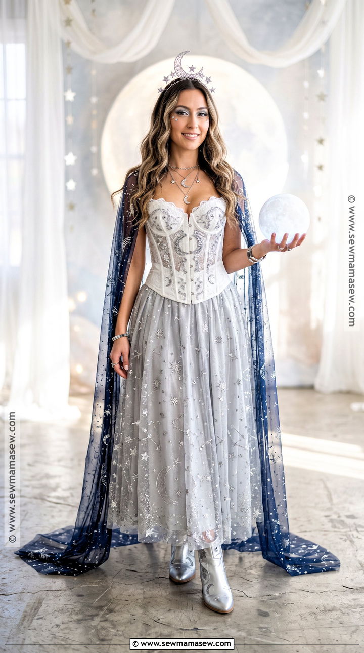 White Corset Moon Goddess Costume - 35 White Corset Halloween Costume Ideas