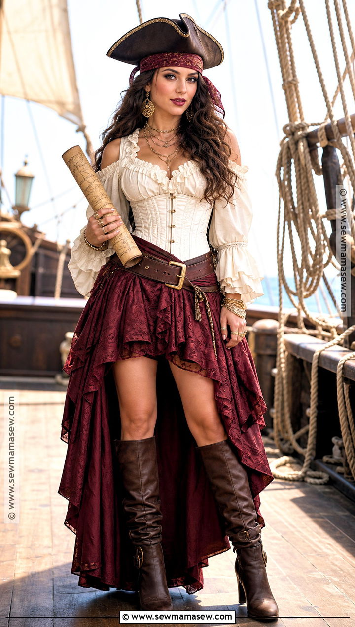 White Corset Pirate Costume - 35 White Corset Halloween Costume Ideas