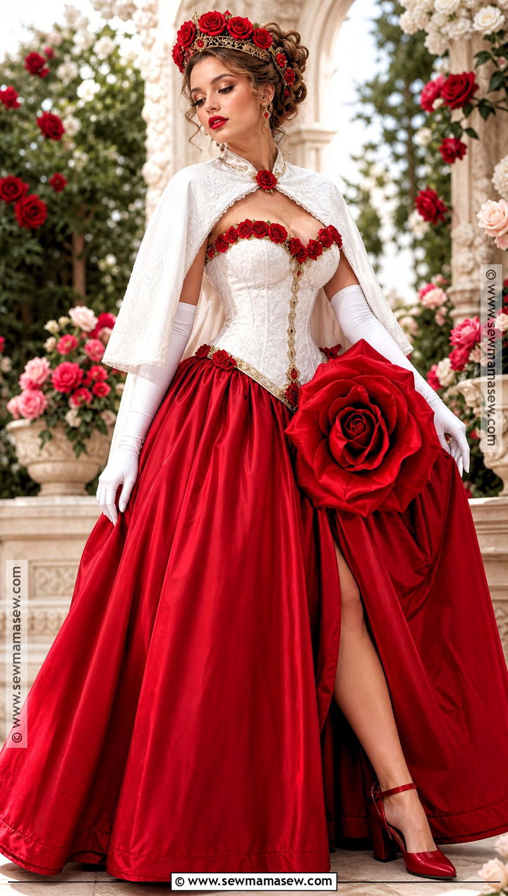 White Corset Rose Queen Costume - 35 White Corset Halloween Costume Ideas