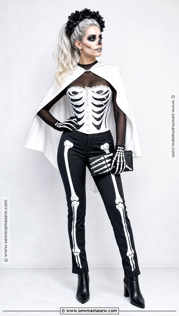 White Corset Skeleton Costume - 35 White Corset Halloween Costume Ideas