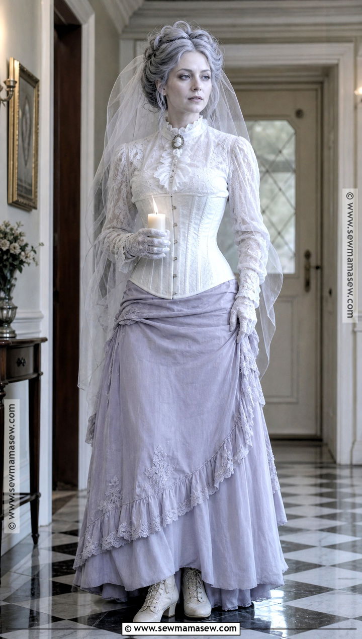 White Corset Victorian Ghost Costume - 35 White Corset Halloween Costume Ideas